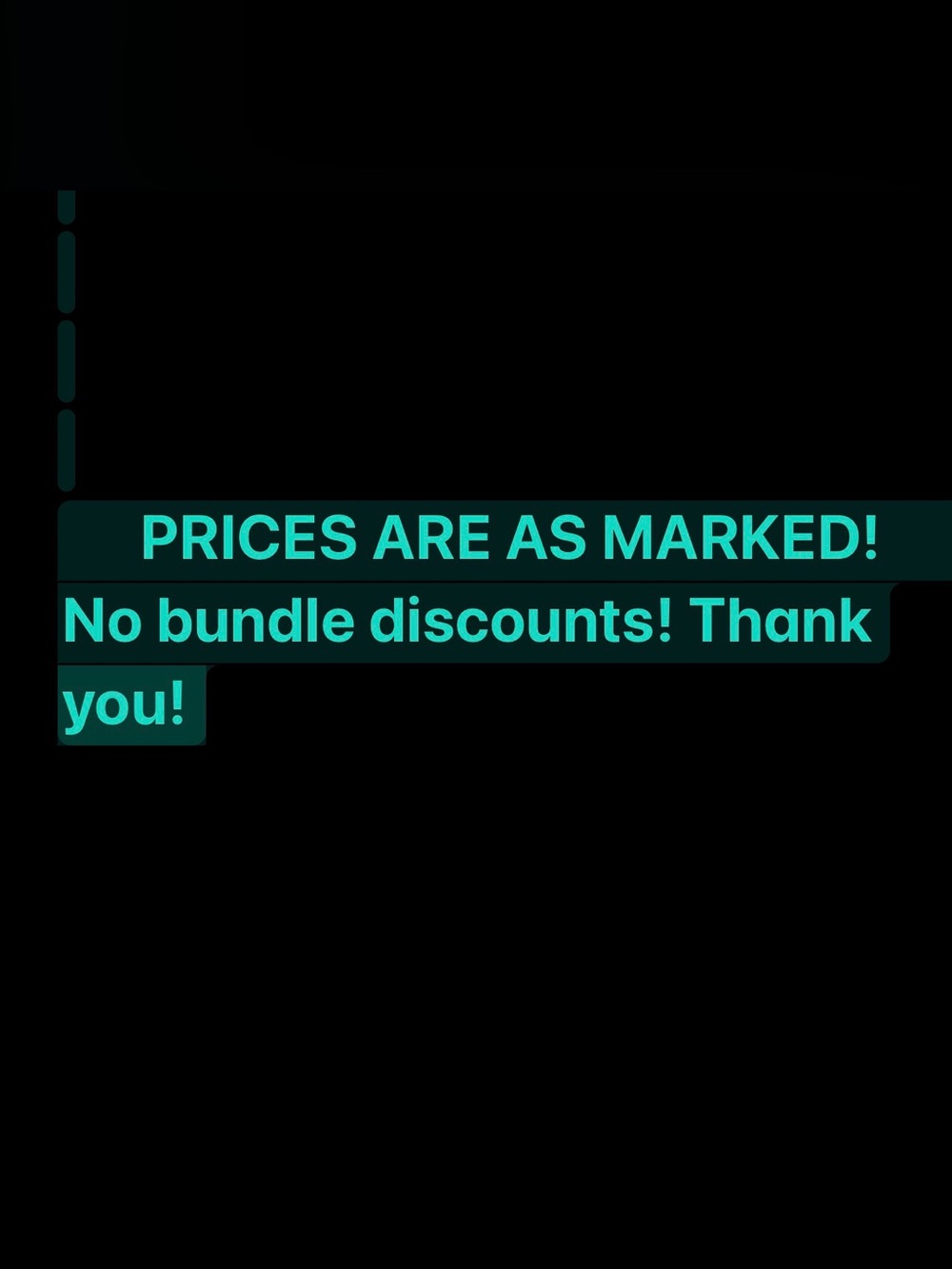 Prices are as marked